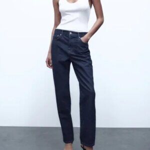 Zara Heritage Straight dark blue jeans sz 6 NWT